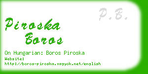 piroska boros business card